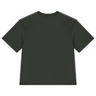 تيشيرت أولاد بالشعار باللون الأخضر, 1, hi-res