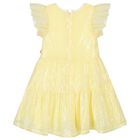 Girls Yellow Chiffon Sequin Dress, 2, hi-res
