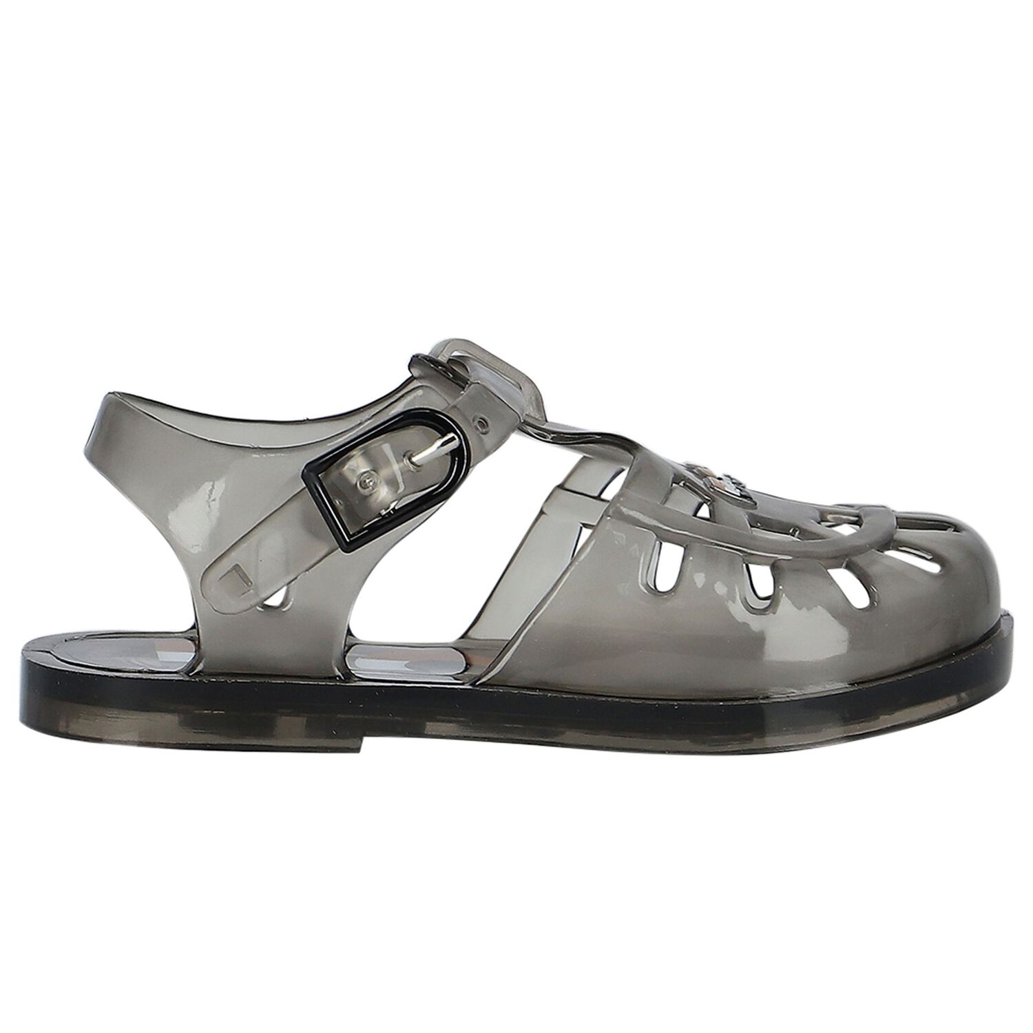 Boys Black Logo Jelly Sandals, 1, hi-res image number null
