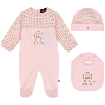 Pink & Gold Logo Babygrow Set