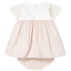 Baby Girls White & Pink Lace Dress Set, 2, hi-res