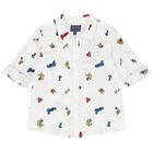 Boys White Logo Shirt, 1, hi-res