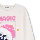 Girls Ivory Glittery Long Sleeve Top, 1, hi-res