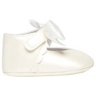 Baby Girls White Bow Pre Walker Shoes, 4, hi-res