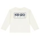 White Logo Long Sleeve Top, 1, hi-res
