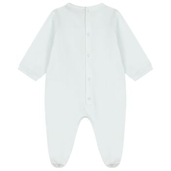 Baby Boys Blue & Gold Logo Babygrow
