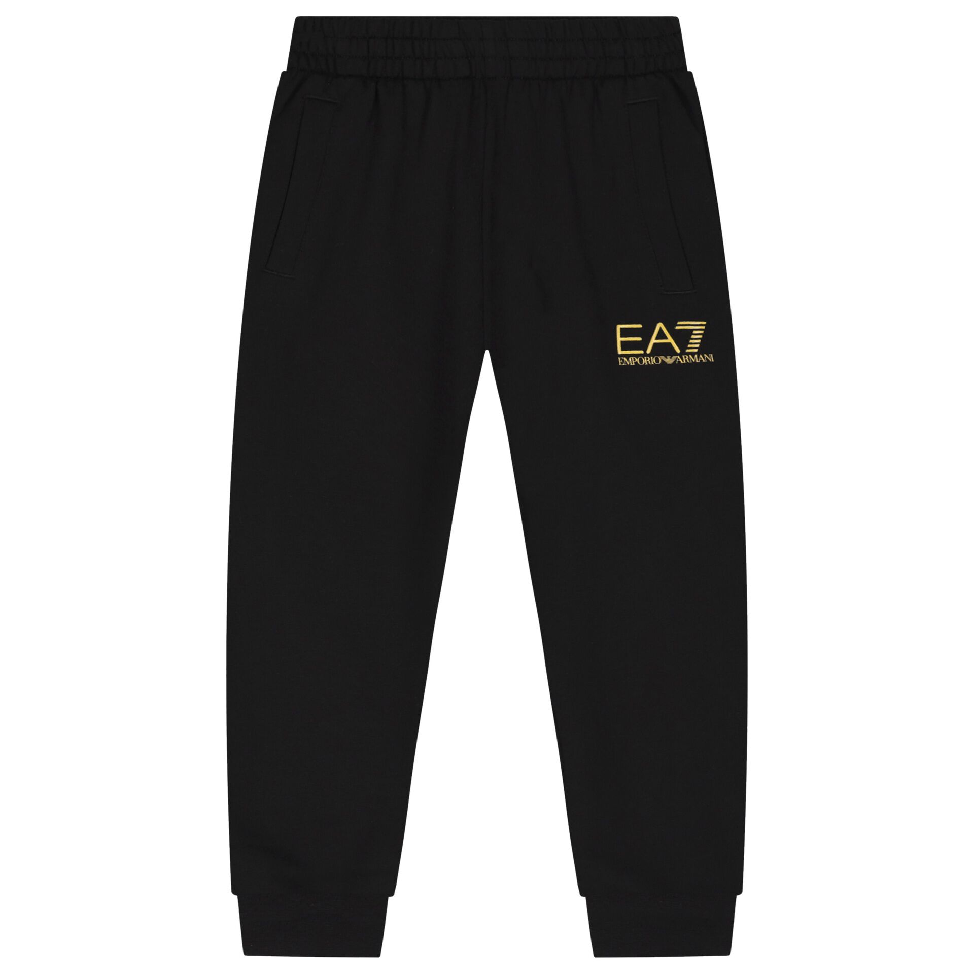 EA7 Emporio Armani Boys Black Logo Joggers Junior Couture Bahrain