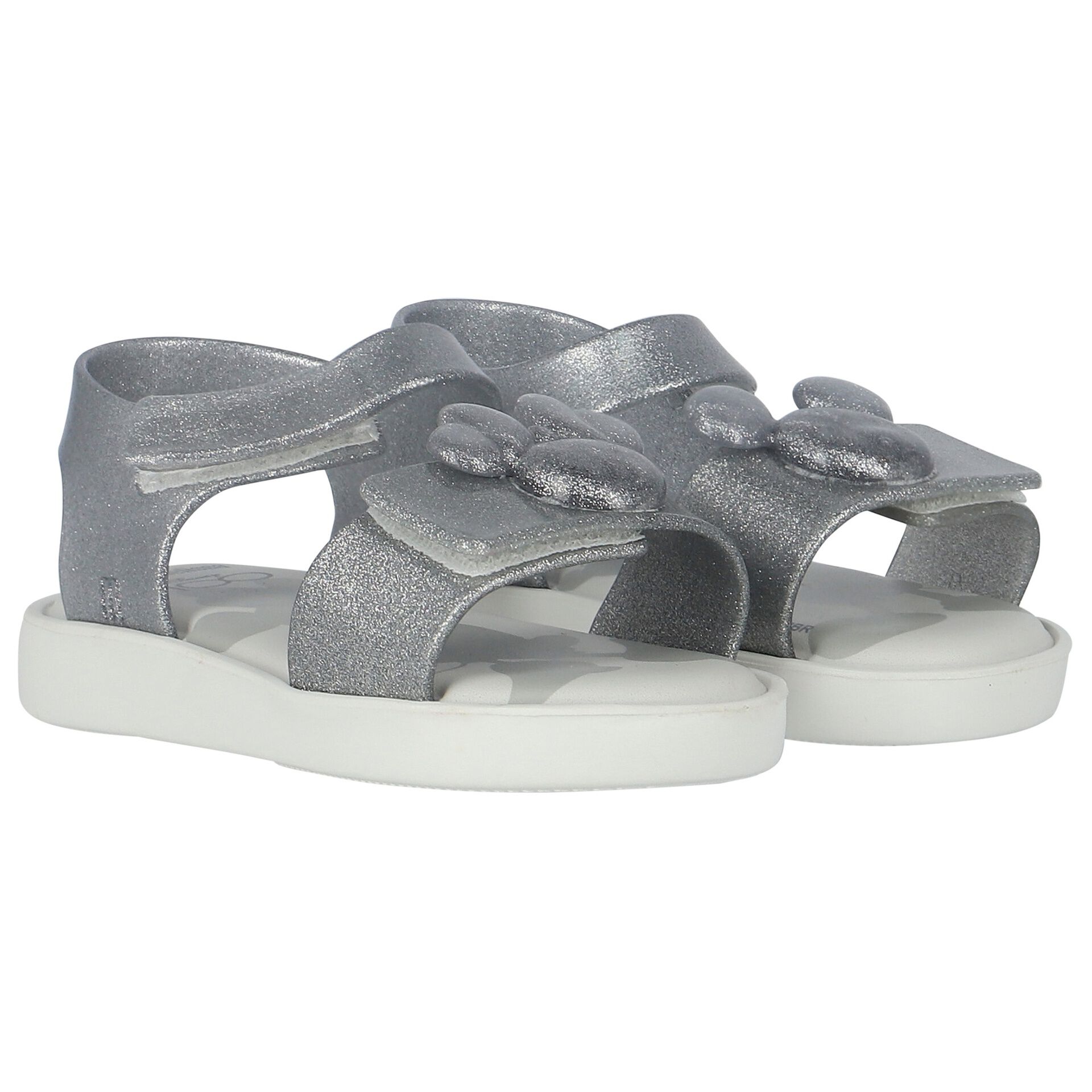 Mini Melissa Younger Girls Ivory Silver Disney Sandals Junior