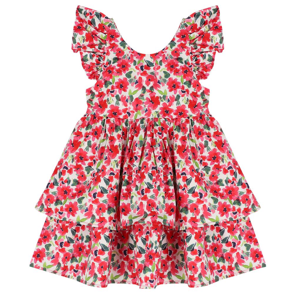 Tutto Piccolo Girls Pink Floral Dress | Junior Couture