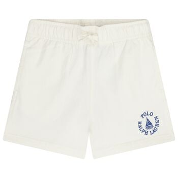 Boys White Logo Shorts