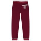 Girls Burgundy Logo Joggers, 1, hi-res
