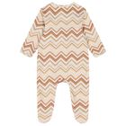 Beige & Brown Zig Zag Babygrow, 5, hi-res