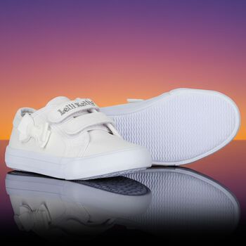 Girls White Logo Bow Shoes