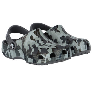 Black & Grey Classic Camo Clogs Sandals
