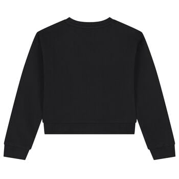Girls Black Embellished Logo Sweatshirt