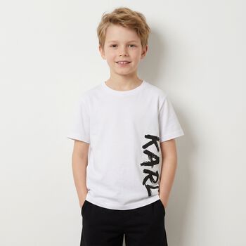 Boys White Logo T-Shirt
