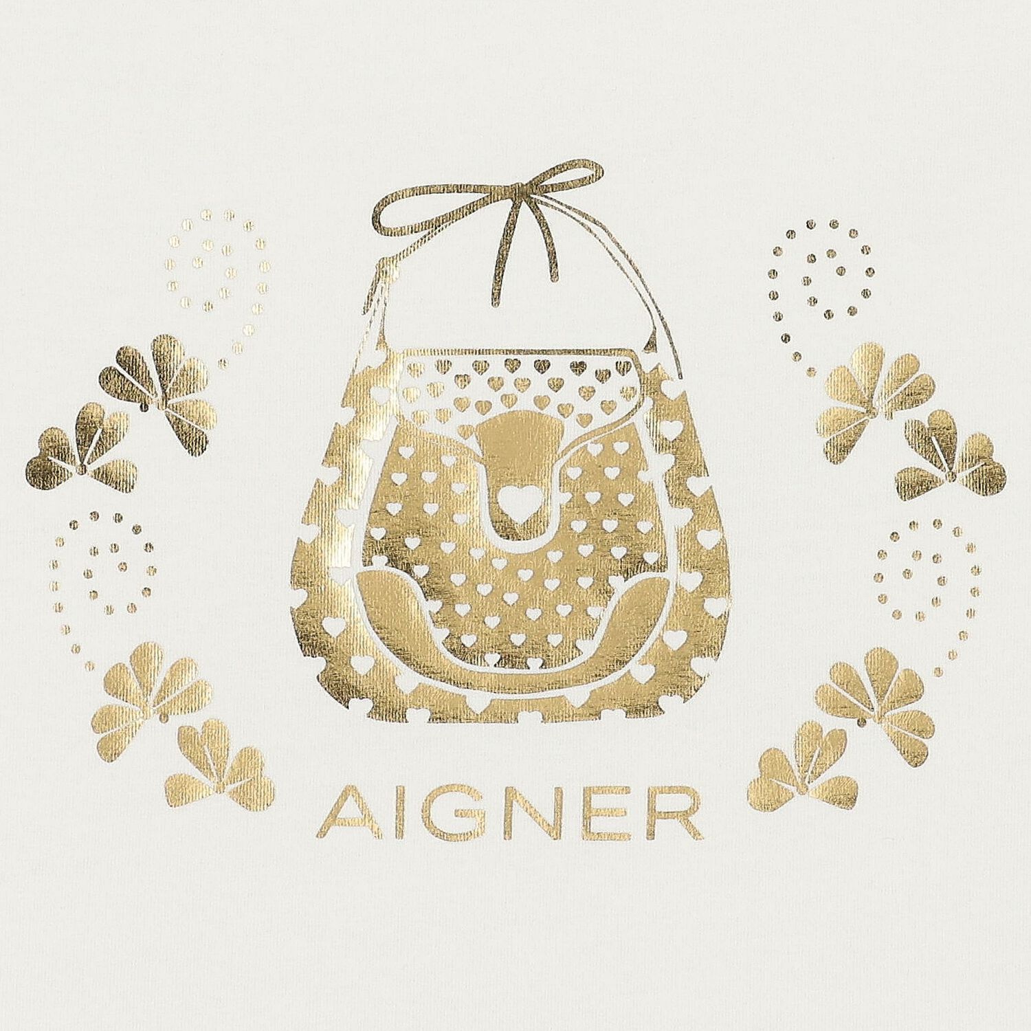 Baby Girls Ivory & Gold Logo Nest, 1, hi-res image number null