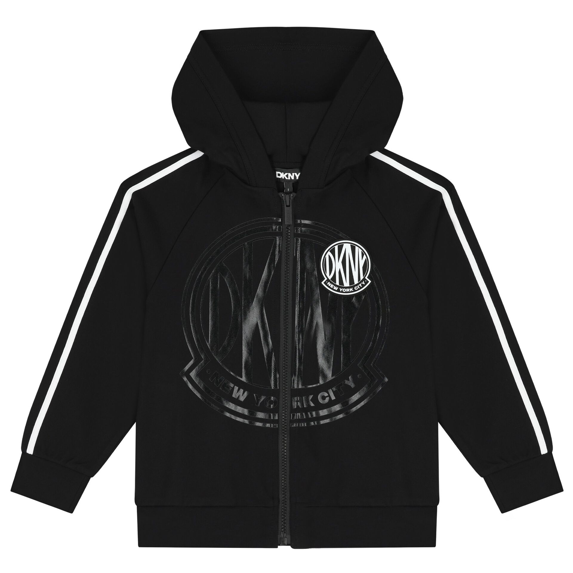 海外ブランド  | Top Up Zip Hooded Logo Black DKNY Junior USA Couture ジャケット・アウター