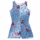 Girls Blue Floral Print Playsuit, 1, hi-res