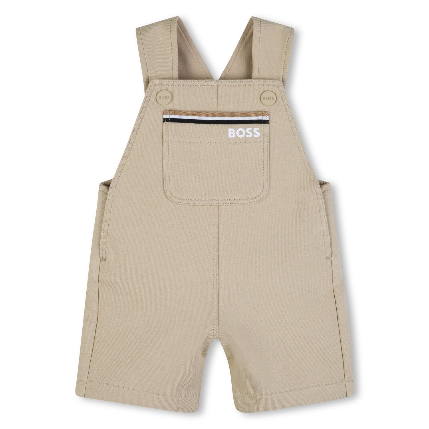 Baby Boys Beige Dungaree, 1, hi-res