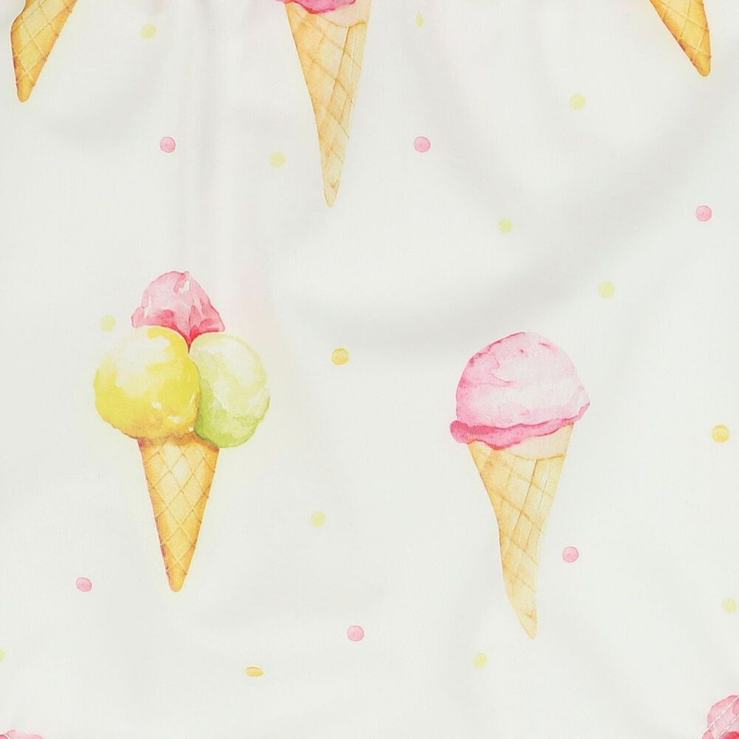 Younger Girls White Ice Creams Swimsuit, 1, hi-res