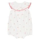 Baby Girls White Floral Print Romper, 1, hi-res