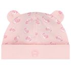 Baby Girls Pink Teddy Bear Logo Hat, 3, hi-res