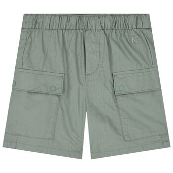 Boys Green Logo Shorts