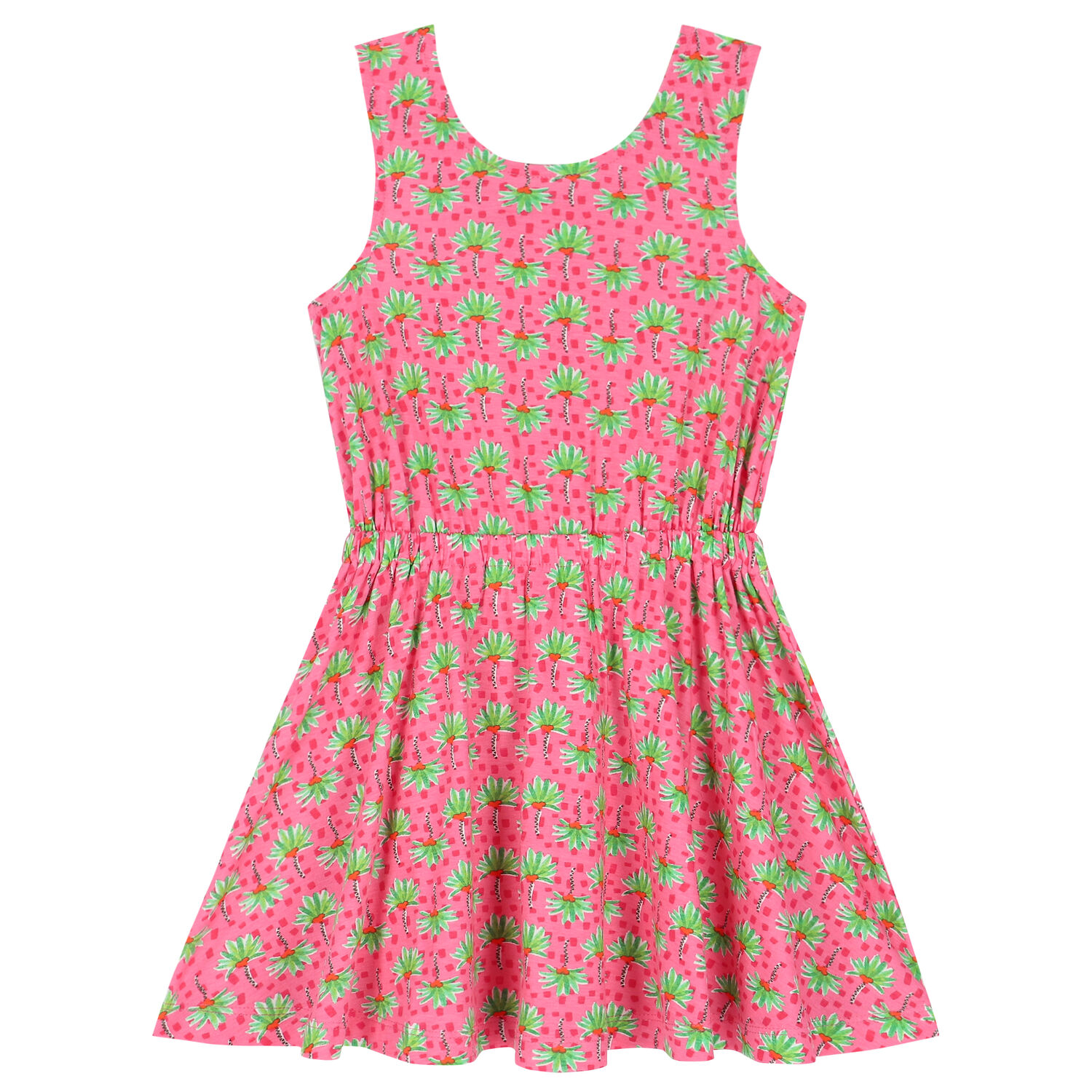 Girls Pink Palm Tree Dress, 1, hi-res image number null