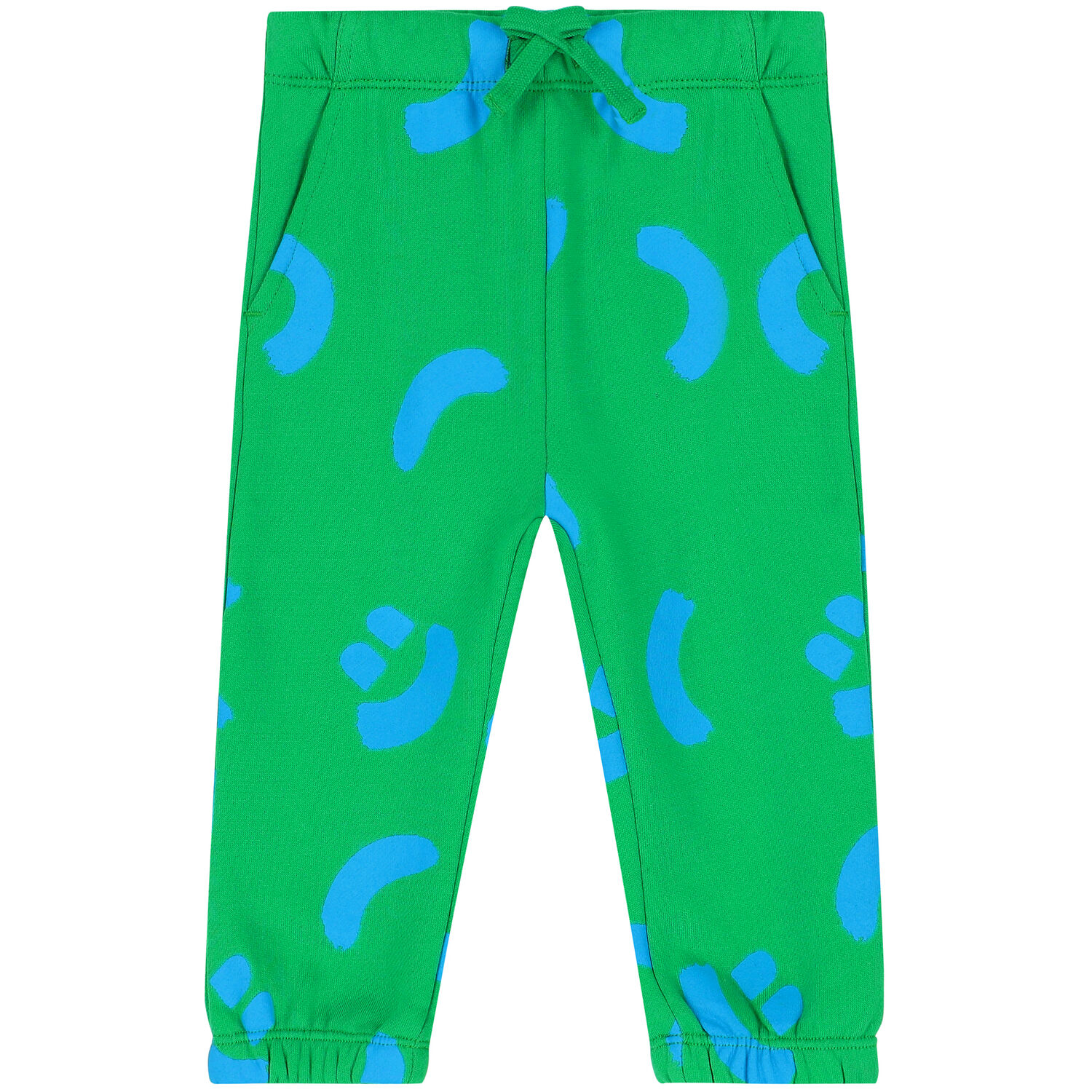 Younger Boys Green Smiley Joggers, 1, hi-res image number null