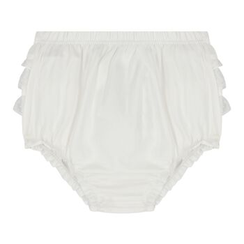 Baby Girls White Ruffled Knickers