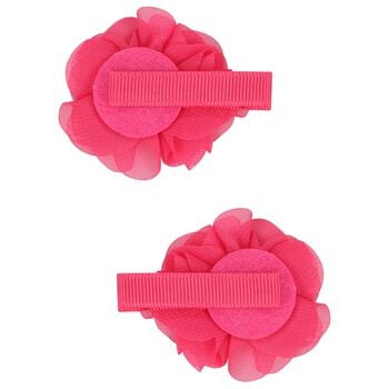 Girls Pink Flower Hairclips ( 2 Pack )