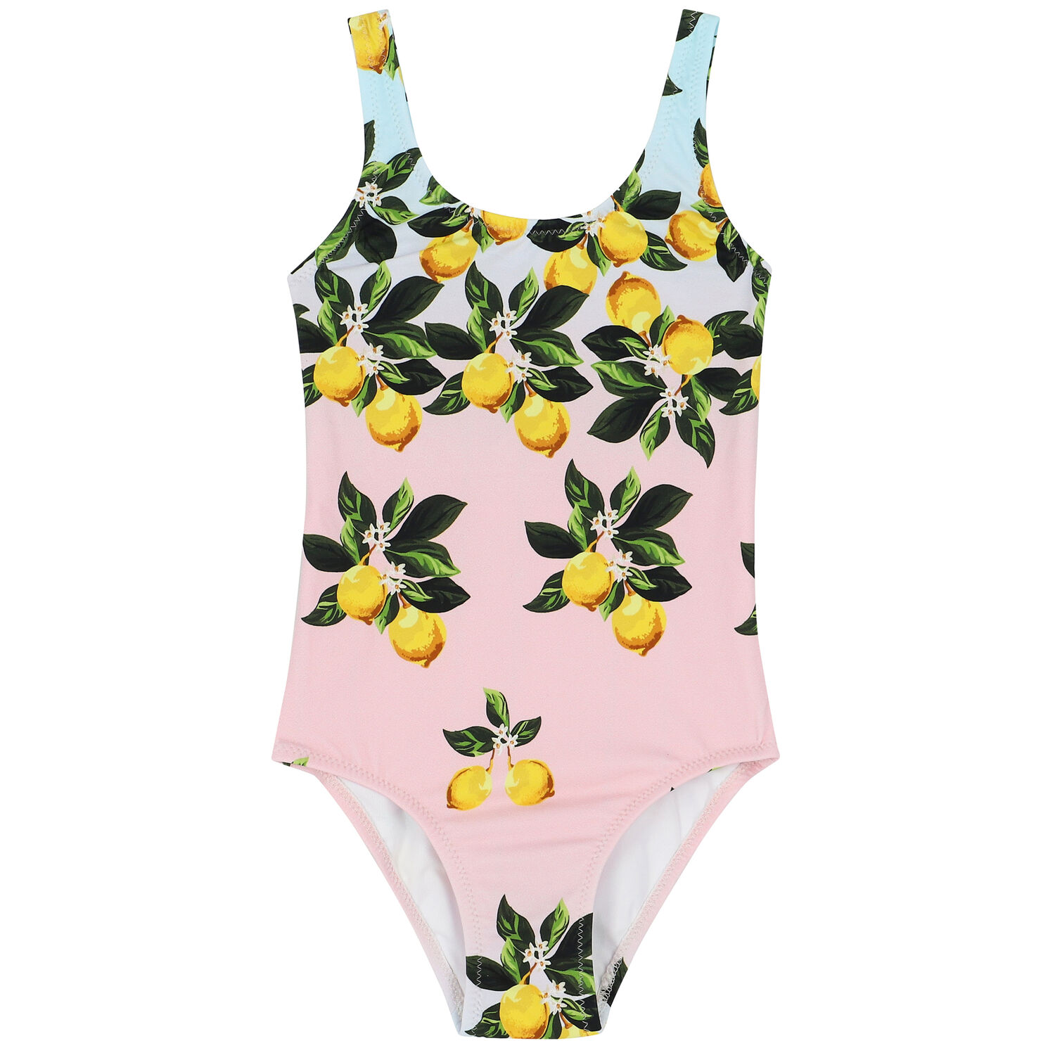 Girls Blue & Pink Lemon Swimsuit, 1, hi-res image number null
