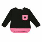 Girls Black & Pink Long Sleeve Top, 1, hi-res