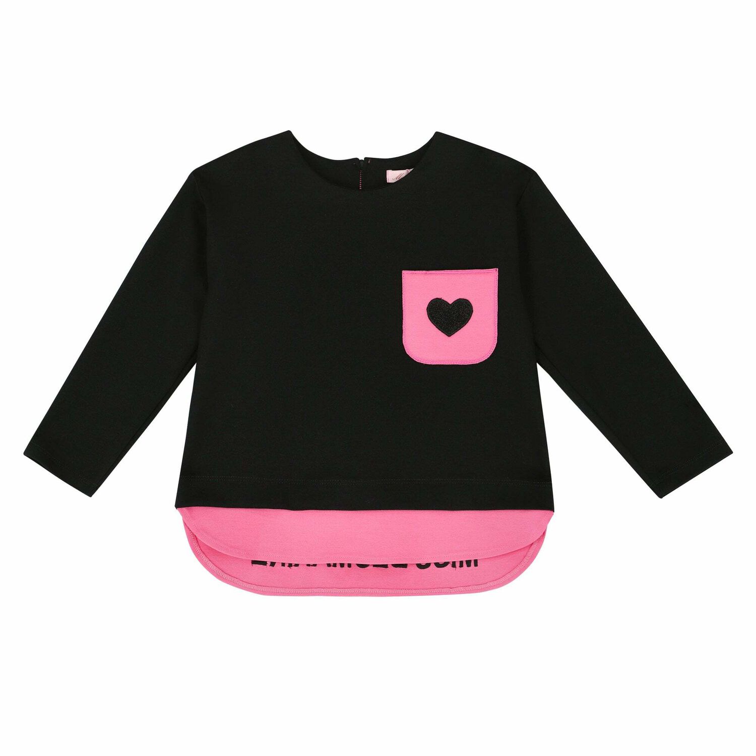 Girls Black & Pink Long Sleeve Top, 1, hi-res image number null