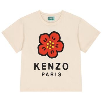 Girls Ivory Boke Flower T-Shirt