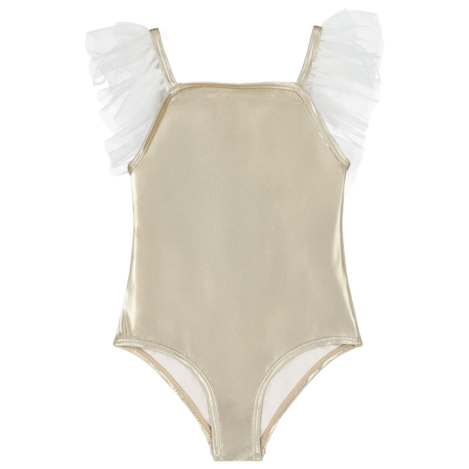 Girls Gold Tulle Swimsuit, 1, hi-res image number null