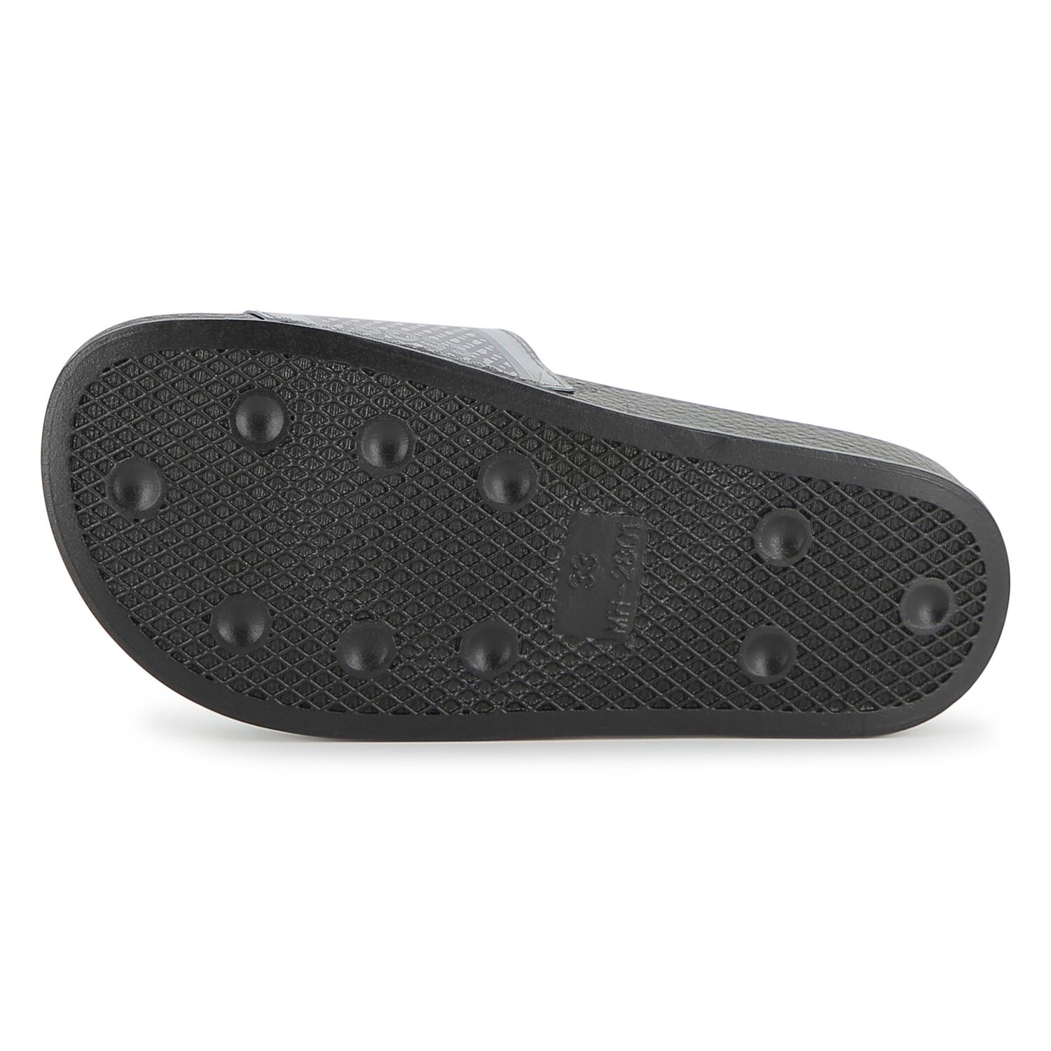 Boys Black & Silver Logo Sliders, 1, hi-res