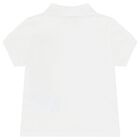 Younger Boys White Polo Bear Polo Shirt, 1, hi-res