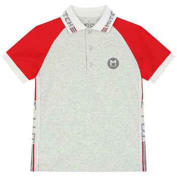 Boys Grey Logo Polo Shirt