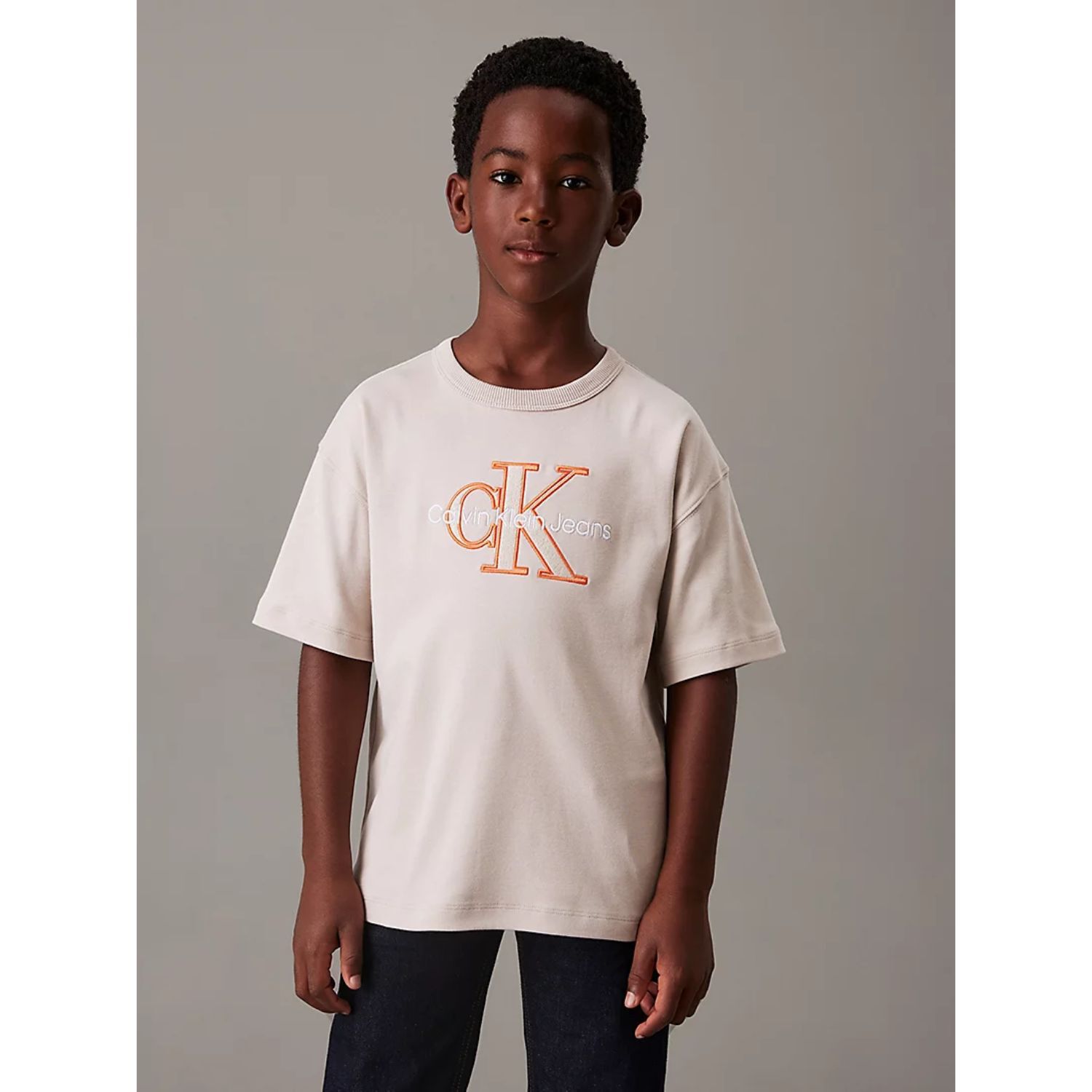 Boys Beige Logo T-Shirt, 2, hi-res image number null