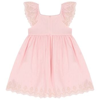فستان مطرز للبنات باللون الوردى 