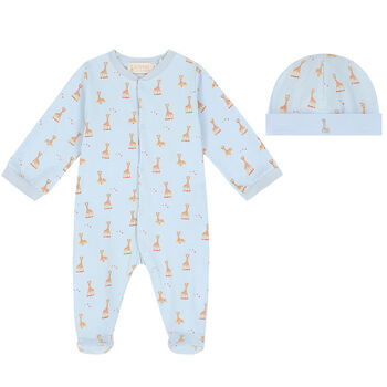 Baby Boys Blue Babygrow & Hat Set