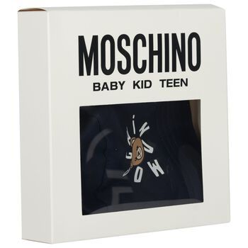 قيعه للأطفال بالشعار بتصميم الدب تيدي باللون الكحلي 