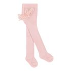 Baby Girls Pink Lace Frill Tights, 2, hi-res