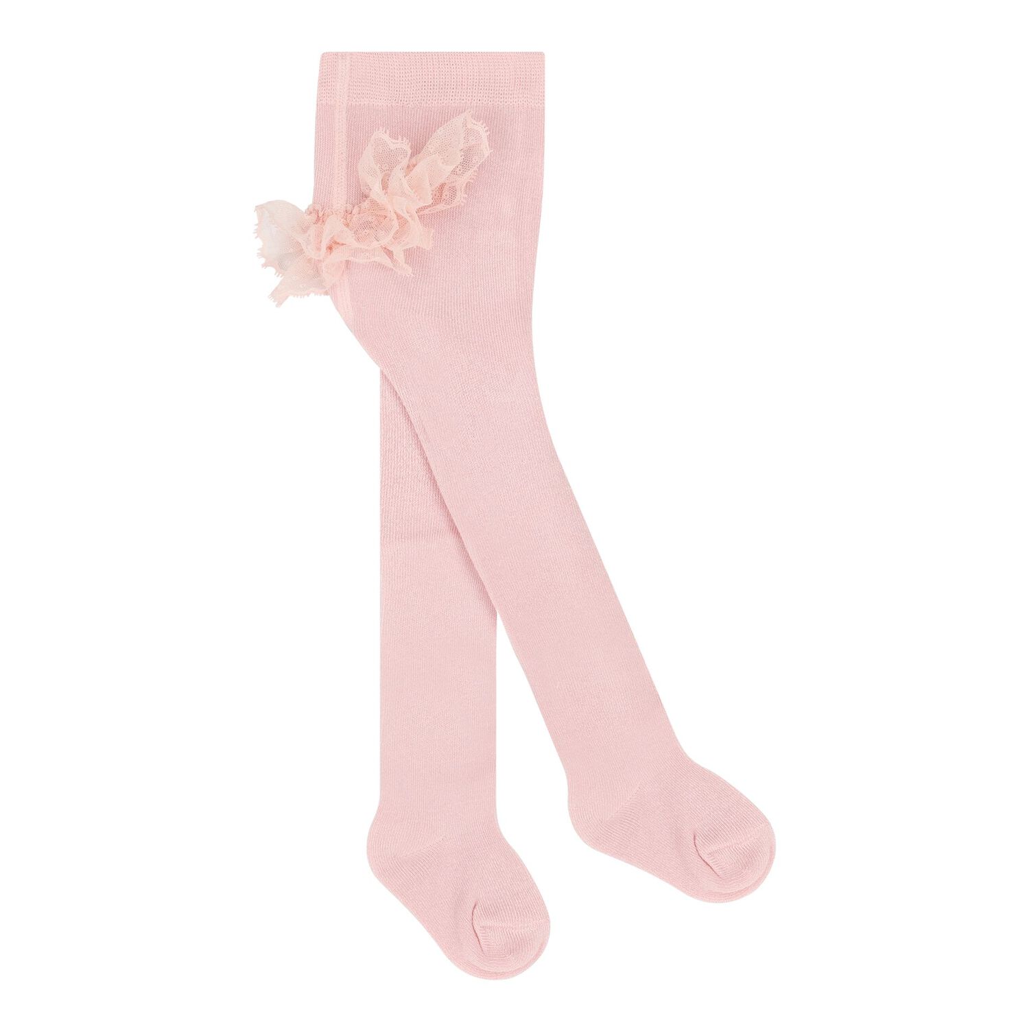 Baby Girls Pink Lace Frill Tights, 2, hi-res