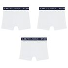 Boys White Logo Boxer Shorts (3-Pack), 4, hi-res