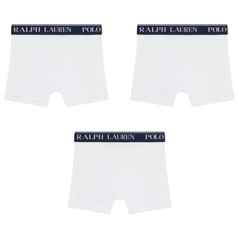 Boys White Logo Boxer Shorts (3-Pack)