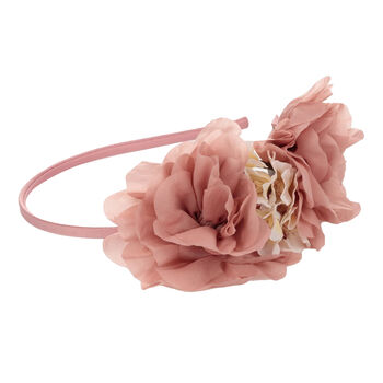 Girls Pink & White Floral Headband