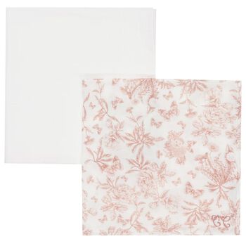  Baby Girls Pink & White Toile De Jouy Muslin Swaddles ( 2-Pack )
